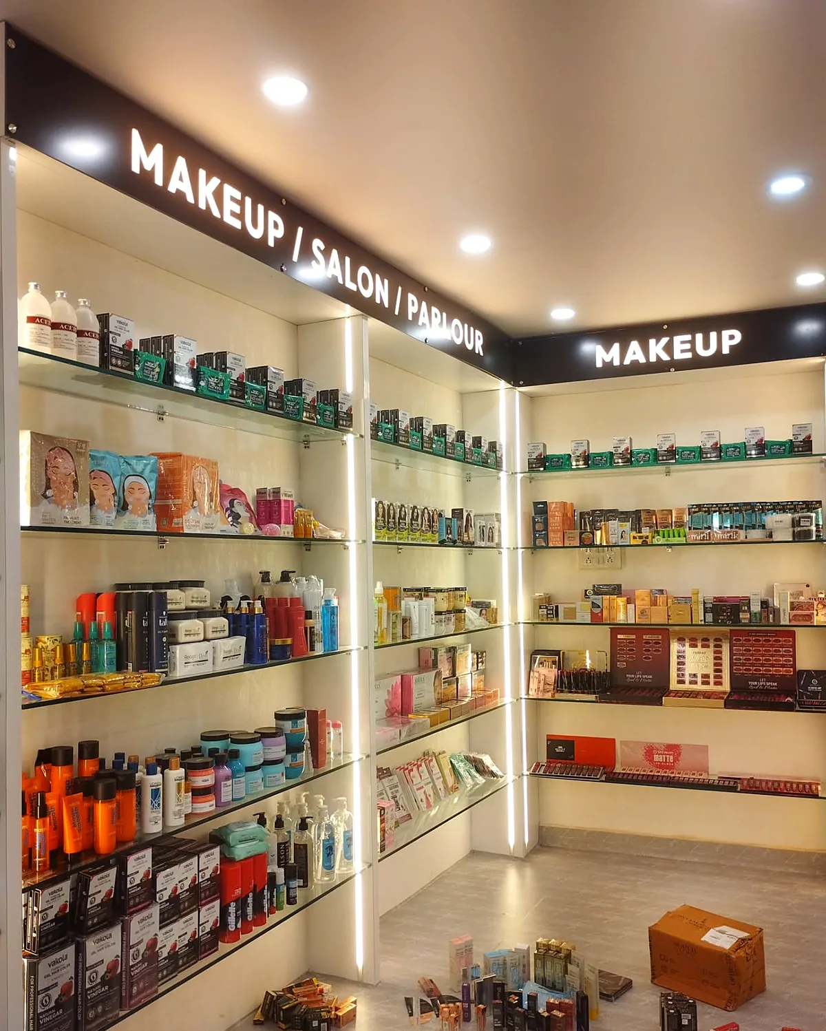 Makeup, salon and parlour aisle